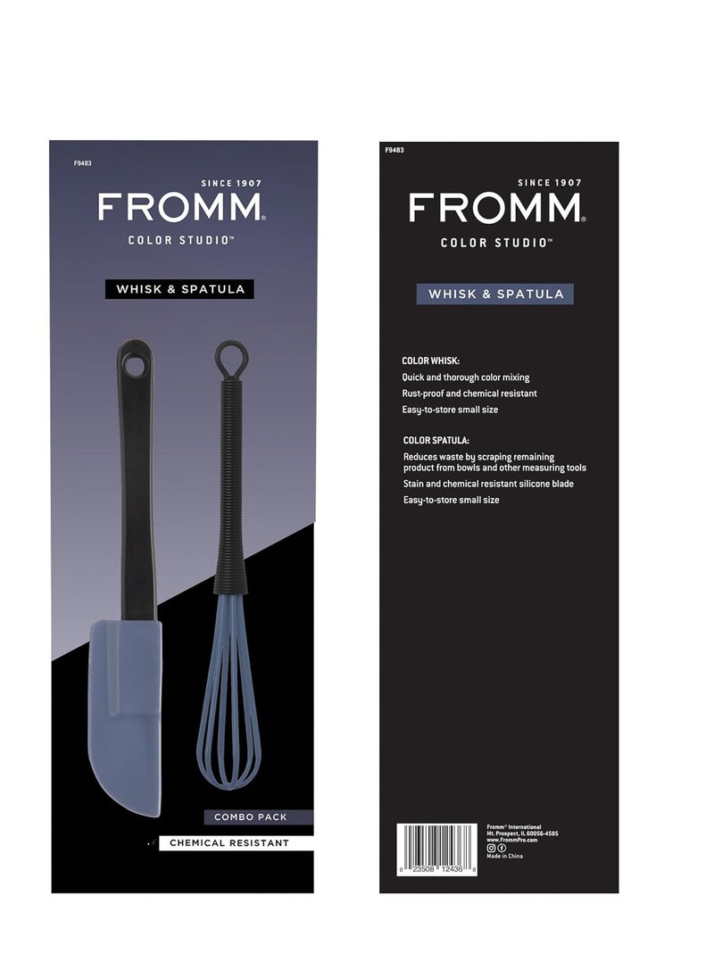 Fromm Color Studio Whisk and Spatula Set for Mixing Hair Dye Faster, Chemical Resistant for Hair Salon