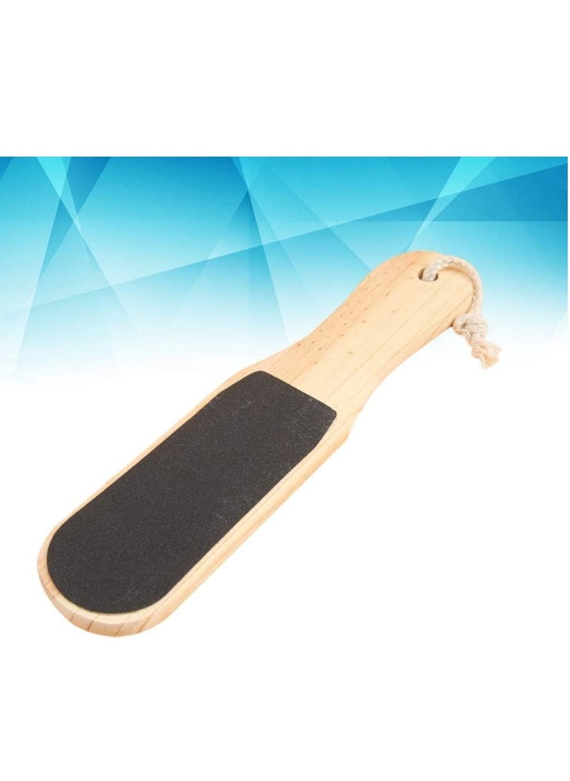 Double-Sided Wood Foot Rasp Dead Skin Callus Remover Foot File Exfoliating Brush Wooden Handle Pedicure Scrubber