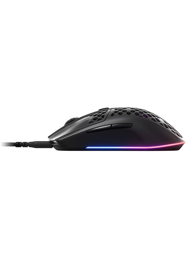 Aerox 3 Wired Ultra Lightweight Gaming Mouse - 8,500 CPI TrueMove Core Optical Sensor, 35G Acceleration, 300 IPS, 1ms Polling Rate, 6 Programmable Buttons, 3 RGB Zones, AquaBarrier Water & Dust Resistance, 59g, Ergonomic Right-Handed Design, Compatible with Windows, Mac, Chromebook, Xbox & Linux | 62611