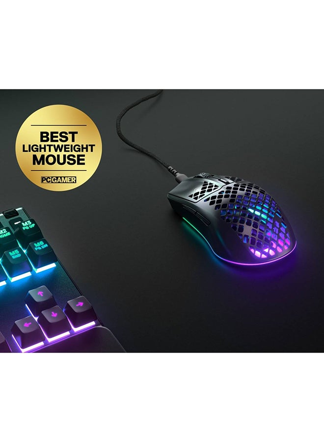 Aerox 3 Wired Ultra Lightweight Gaming Mouse - 8,500 CPI TrueMove Core Optical Sensor, 35G Acceleration, 300 IPS, 1ms Polling Rate, 6 Programmable Buttons, 3 RGB Zones, AquaBarrier Water & Dust Resistance, 59g, Ergonomic Right-Handed Design, Compatible with Windows, Mac, Chromebook, Xbox & Linux | 62611