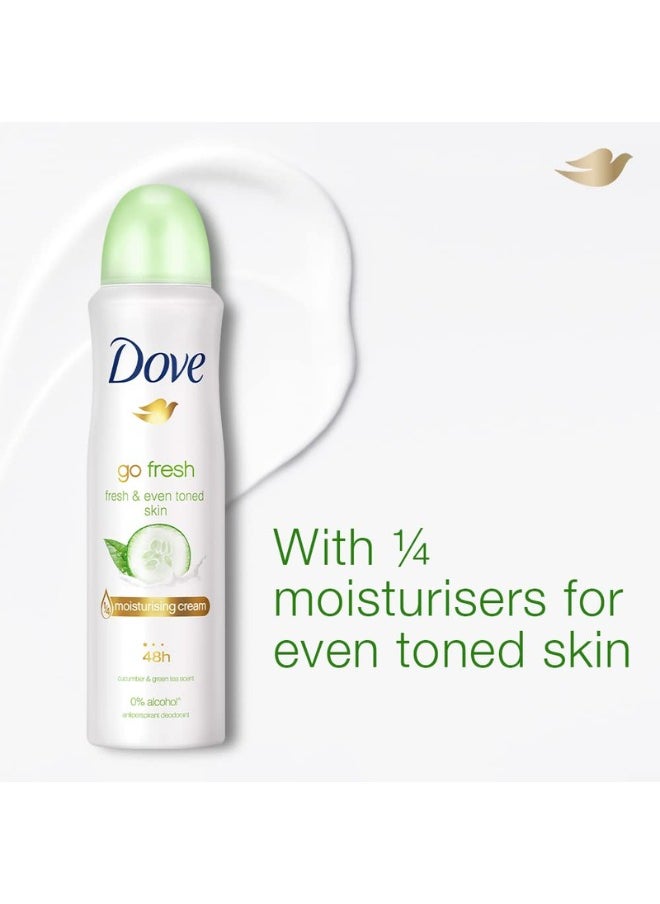 Dove Go Fresh Liquid Cucumber Deodorant For Women, 150Ml, 2 pack