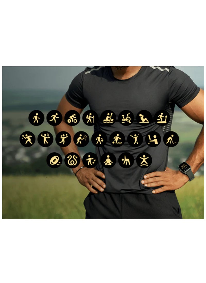 Quran Watch S2 Smartwatch For Unisex AMOLED Display Bluetooth Calling Watch IP67 Waterproof Fitness Watches Compatible With Android iOS Full Quran Recitation Prayer Reminder iQibla QWatch S2 Smart Watch Black