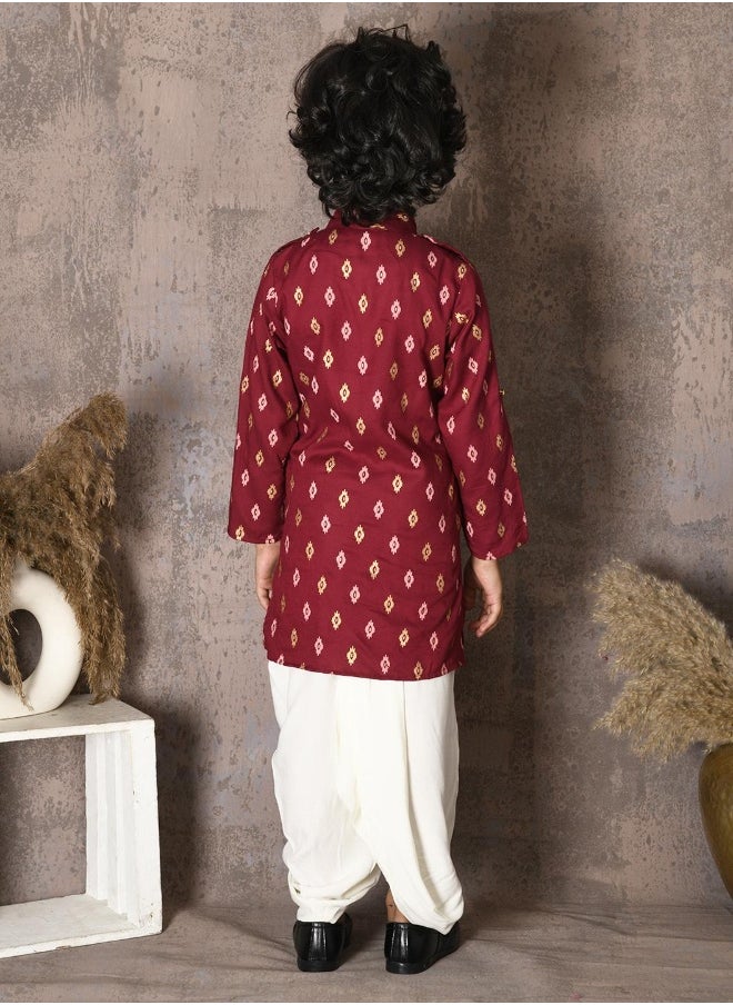 Bandhani Print Kurta with Dhoti Set