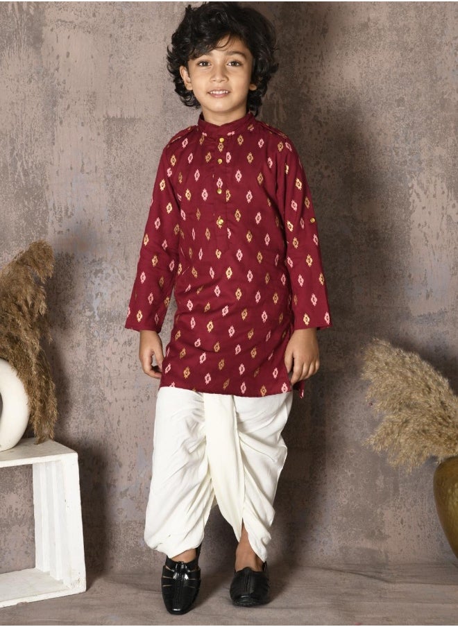 Bandhani Print Kurta with Dhoti Set