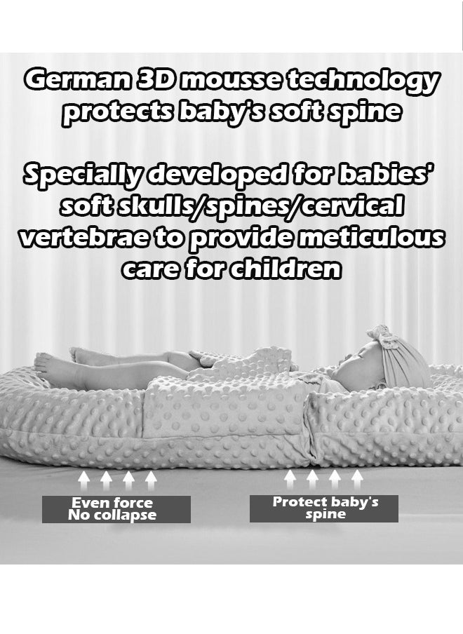 Snugly Fit Baby Crib Sleeping Bed Nest with Anti-Vomiting Pillow, Portable Infant Lounger and Soothing Sleep Mat