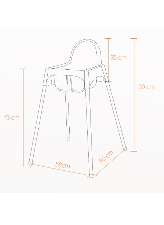 Baby Dining Chair, Portable Seat Folding, Simple Restaurant Children's Dining Table And Chair, Dining Chair Baby Chair, White