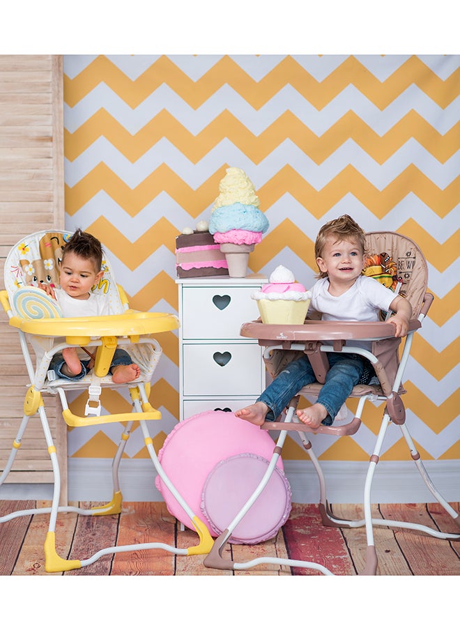 High Chair Marcel, Hearts - Pink