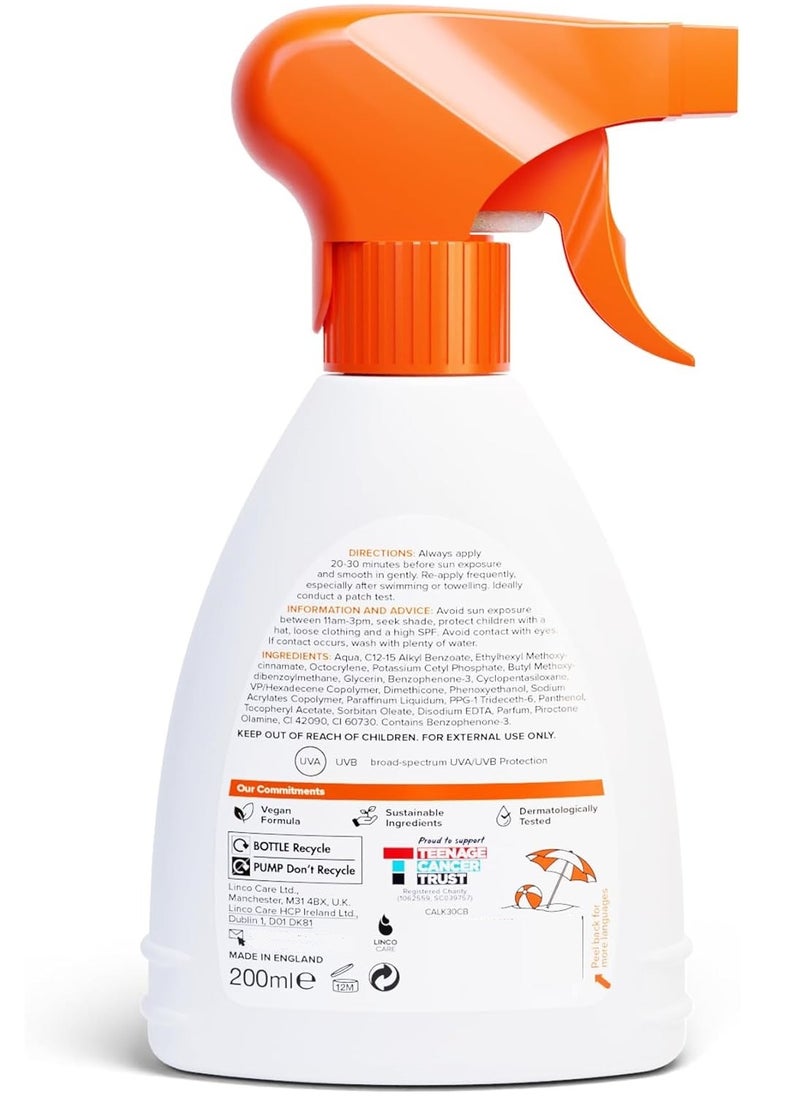 Kids Disappearing Coloured Blue Lotion Spray Spf30 200 ML