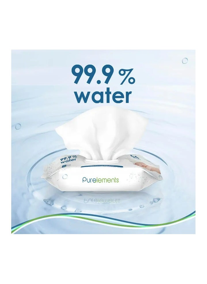 Purelements - Natural 99.9% Water Wipes - Pack of 12 - 768pcs