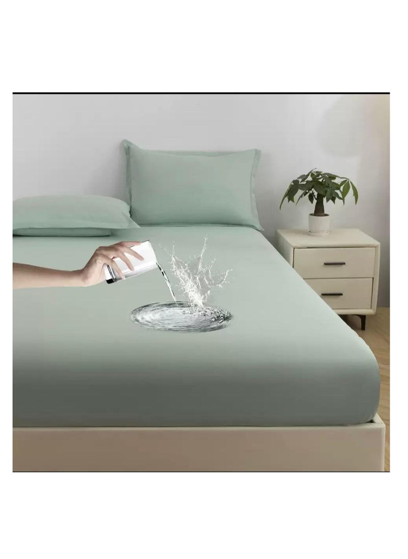 Hotel Luxury Extra Soft Bed Sheets King Size, Waterproof Fitted Sheet, Mattress Protector Anti-Slip Bed Sheet Cover Bedroom for Elderly and Children