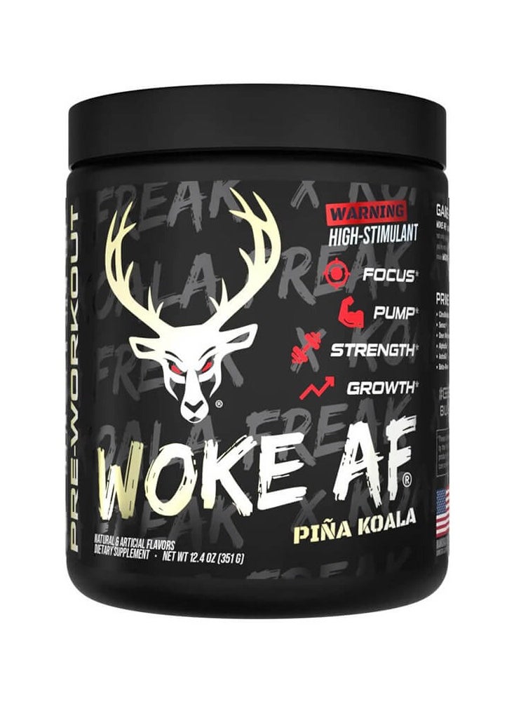 Bucked up, Woke Af Pre-Workout, Piña Koala, 351g