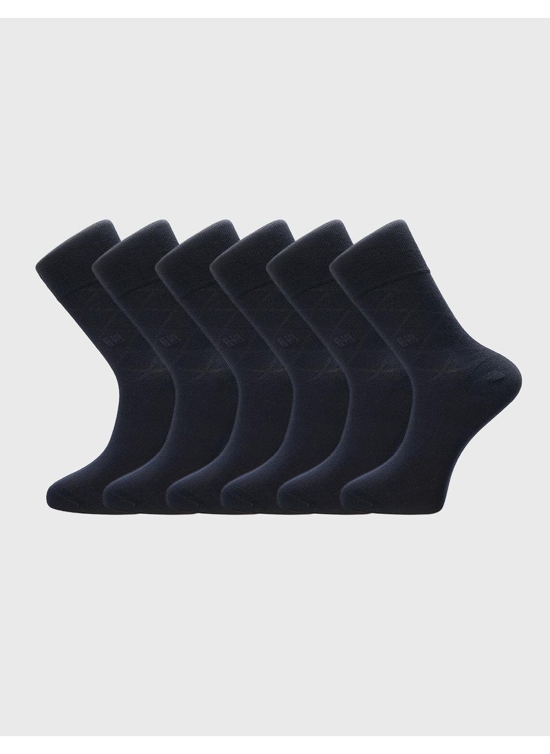 Set of 6 Boxed Navy Blue Men's Socks