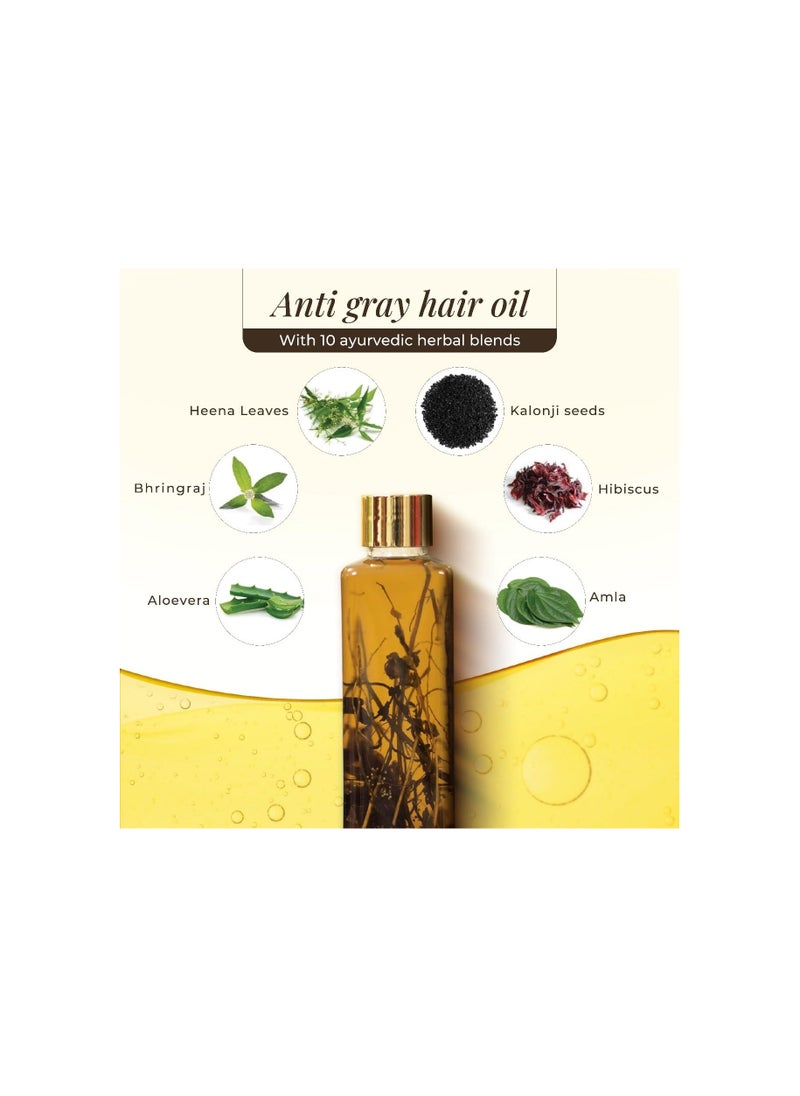 Veda Ayurvedic Cold Pressed Hair Oil | Ayurvedic Jadi Butis Infused Oil | 200ml