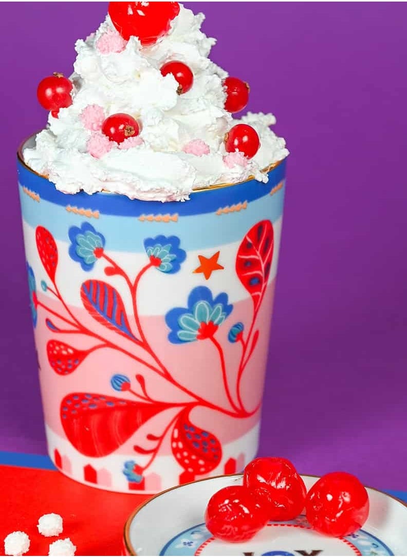 Cup With Lid/Saucer D 9 cm, H 12 cm Porcelain Mamma Mia Heart
