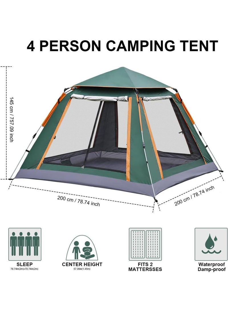Pop Up Tents for Camping, 2-4 Person Camping Tents with Quick Setup Folding Pop Up Tent | Backpacking Tent for Hiking, Travel, or Beach | Inflatable Tents for Camping  Waterproof Tent for Beach Automatic