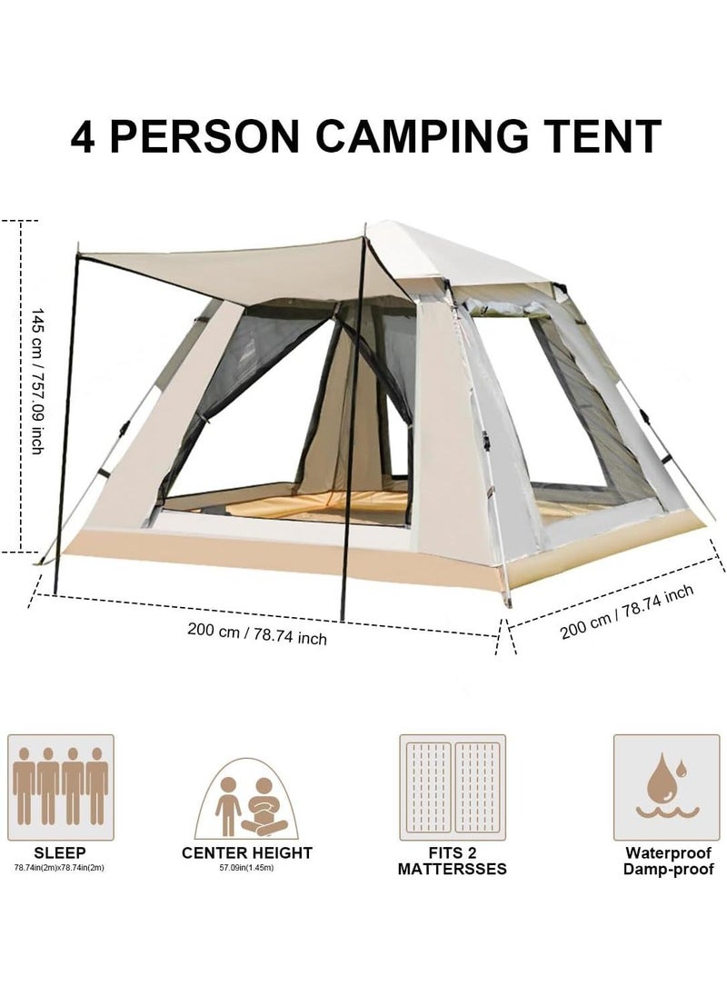 Pop Up Tents for Camping, 2-4 Person Camping Tents with Quick Setup Folding Pop Up Tent | Backpacking Tent for Hiking, Travel, or Beach | Inflatable Tents for Camping  Waterproof Tent for Beach Automatic