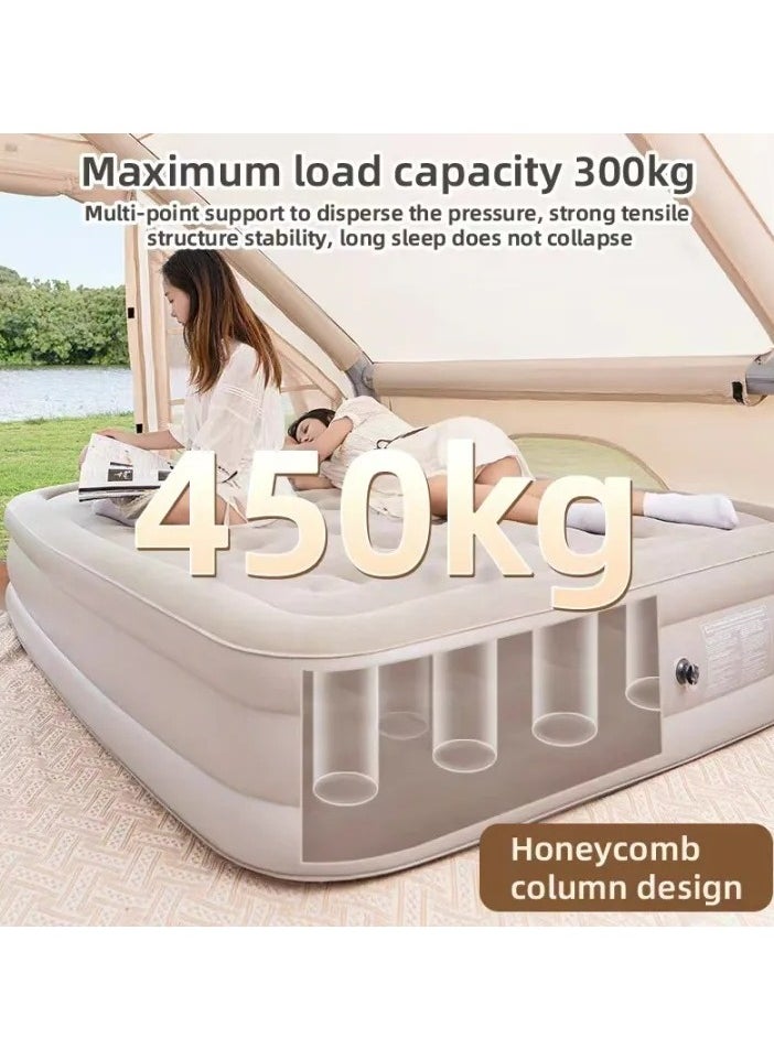 Outdoor Camping Waterproof Double Air Mattress Fast Auto Inflatable Bed Portable Home Inflatable Sofa Bed Built-in Electric Pump Inflatable Outdoor Mat for Tent Camping Car Truck