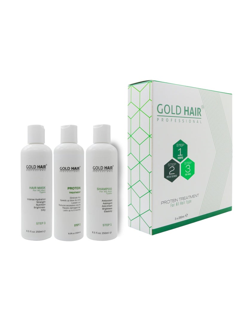 Professional Protein Treatment For All Hair Types Set 3 in 1