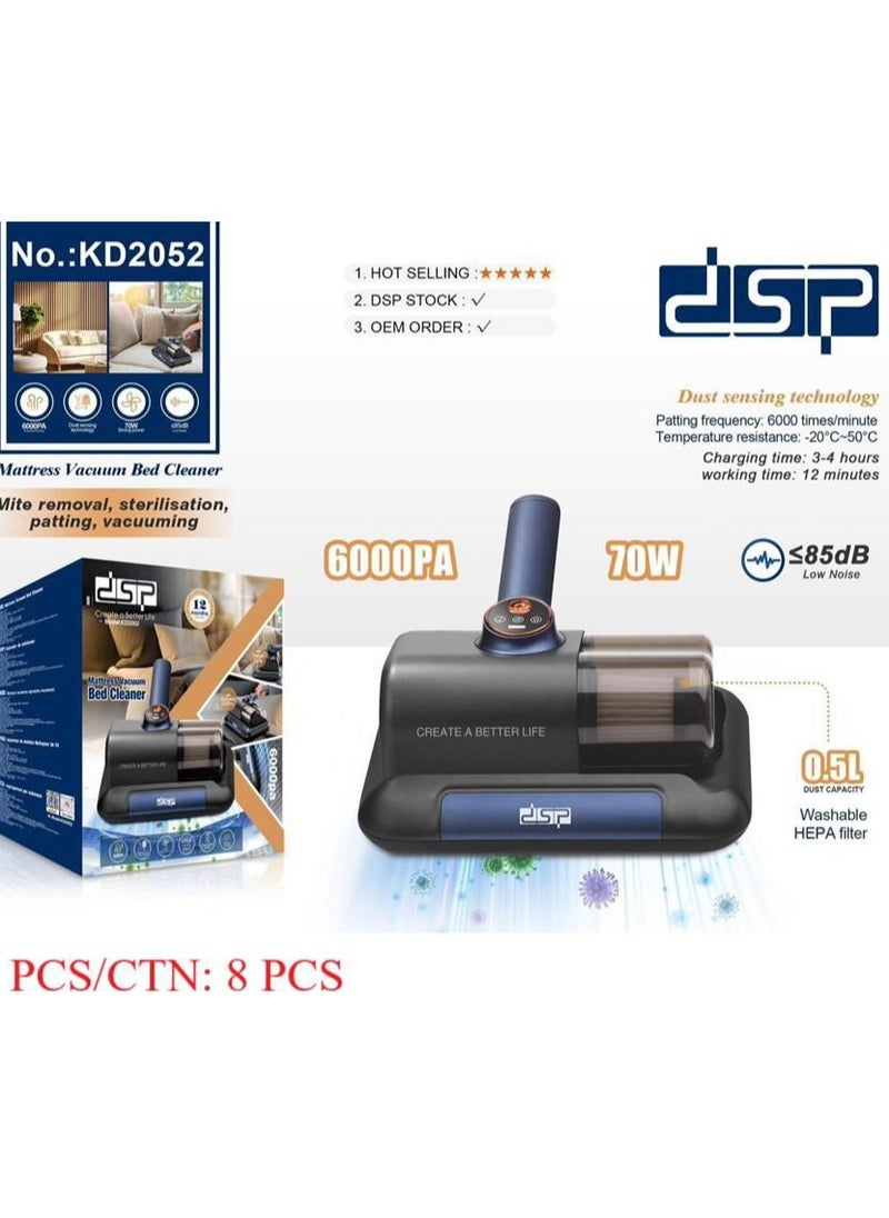 DSP Home Mattress Vacuum Bed Vacuum Cleaner, 0.5L Tank Capacity, 70W Power, Dirt Removal and Dust Removal, Type C Cable (KD2052)