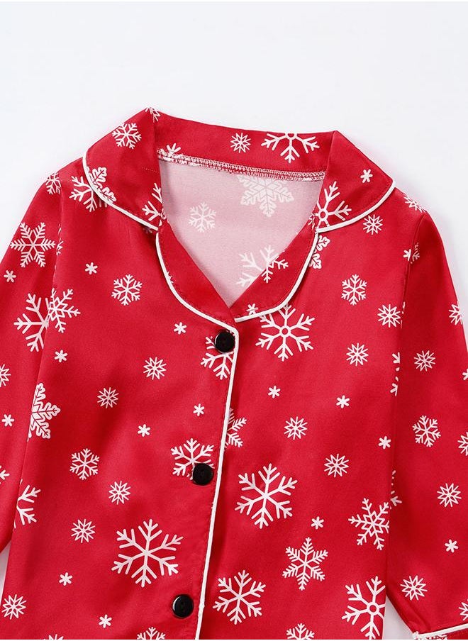 Red Snowflake Christmas Pajama Set