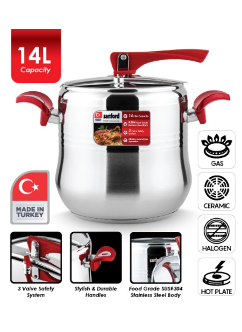 SF3262PC Stainless Steel Pressure Cooker - 14.0 Litre