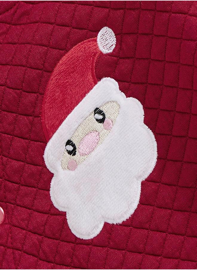 Quilted Santa Red Romper for Baby’s Holiday