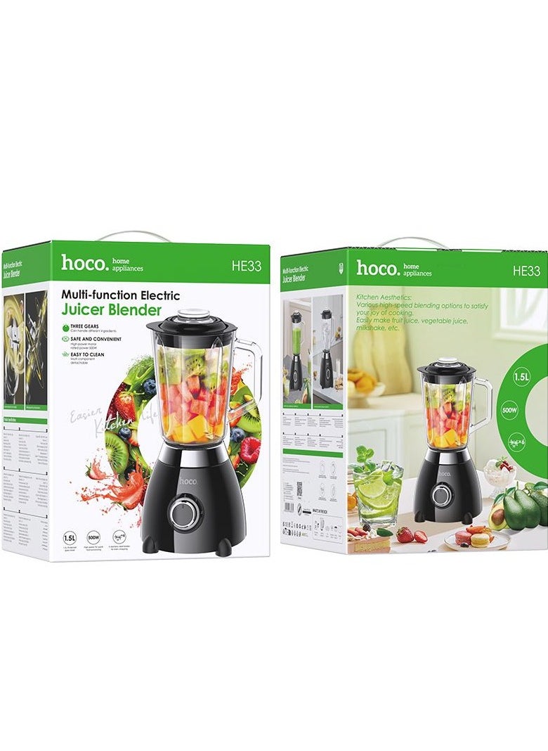 Hoco Electric 500W Retro 1.5L Juicer Maker Fruit Blender white (HE33)