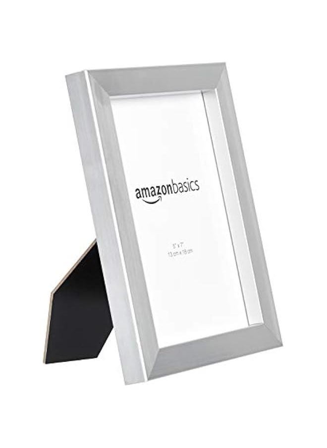 Rectangular Photo Picture Frame, 5 x 7, Pack of 2, 8.31 x 6.30 inches, Nickel