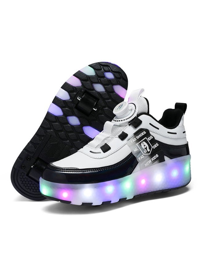 LED Flash Light Fashion Shiny Sneaker Skate Shoes With Wheels And Lightning Sole