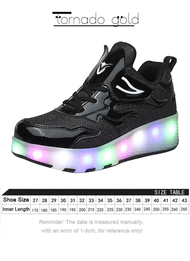 LED Flash Light Fashion Shiny Sneaker Skate Shoes With Wheels And Lightning Sole