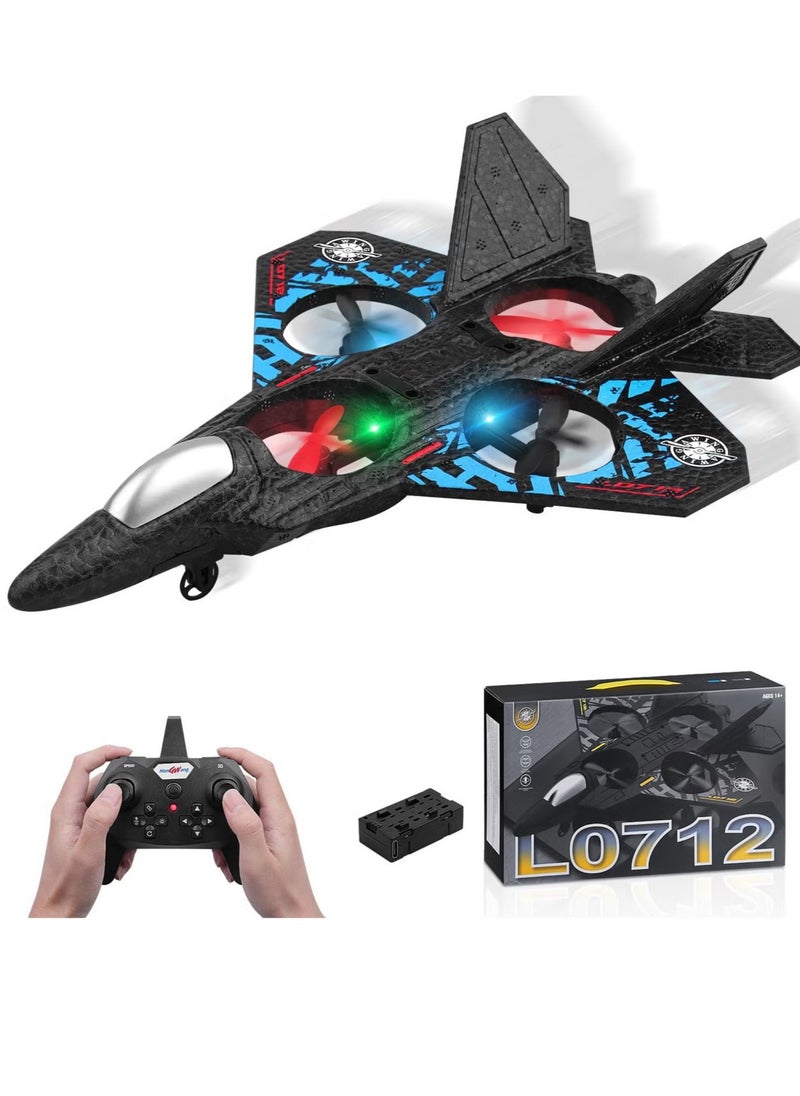 Aeroplane 2.4GHz Remote Controlled Aeroplane L0712 Quadcopter Floating Fighter Plane RC Aeroplane RTF for Beginners, Children and Adults, APlane Toy with Coloured Lights USB Charging