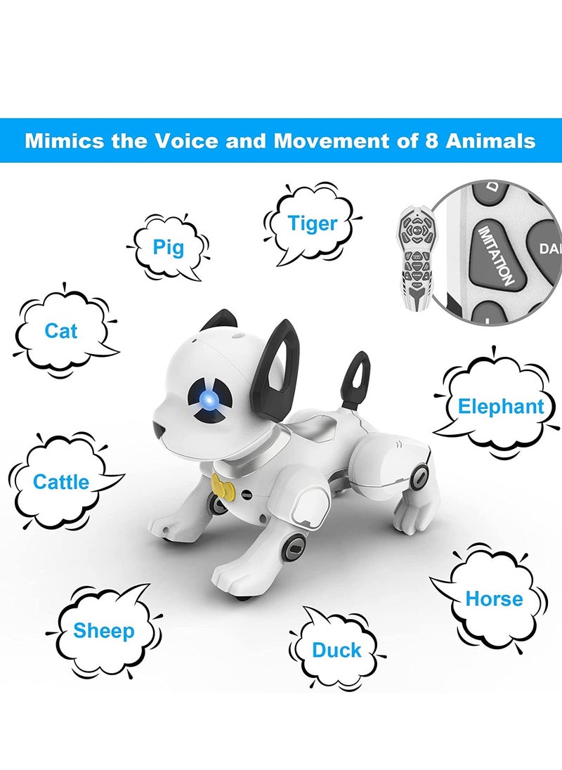 Remote Control Robot Dog Toy Programmable Smart Interactive Robotic Pets, RC Stunt Robot Toys Dog Imitates Animals Music Dancing Handstand Push up Follow Functions for Kids Boys Girls