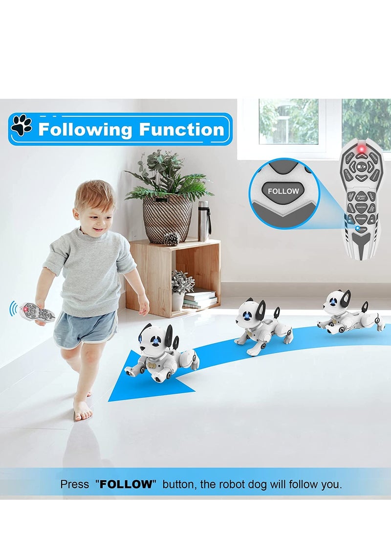 Remote Control Robot Dog Toy Programmable Smart Interactive Robotic Pets, RC Stunt Robot Toys Dog Imitates Animals Music Dancing Handstand Push up Follow Functions for Kids Boys Girls