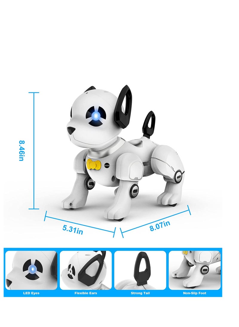 Remote Control Robot Dog Toy Programmable Smart Interactive Robotic Pets, RC Stunt Robot Toys Dog Imitates Animals Music Dancing Handstand Push up Follow Functions for Kids Boys Girls