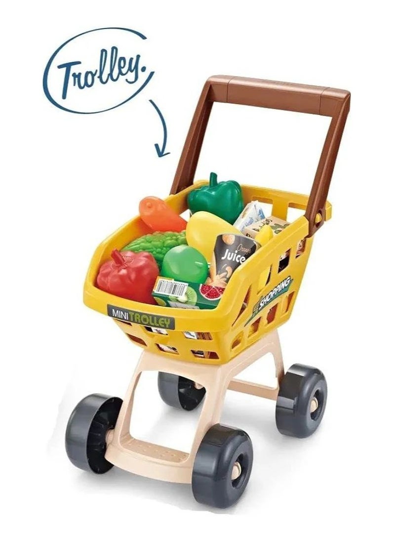 Supermarket Cashier Toy with Trolley