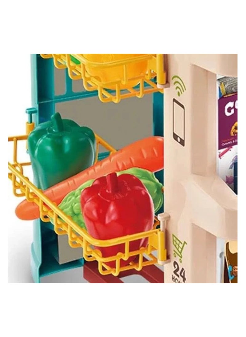 Supermarket Cashier Toy with Trolley