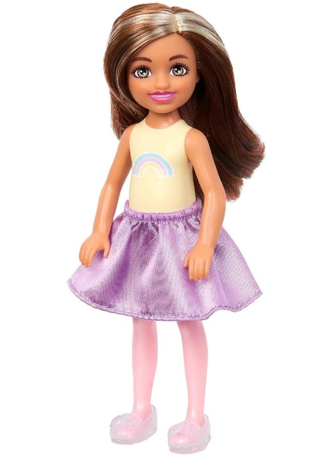 Barbie Cutie Reveal Cozy Cute Tees Series Chelsea Doll & Accessories, Plush Lion, Brunette Small Doll
