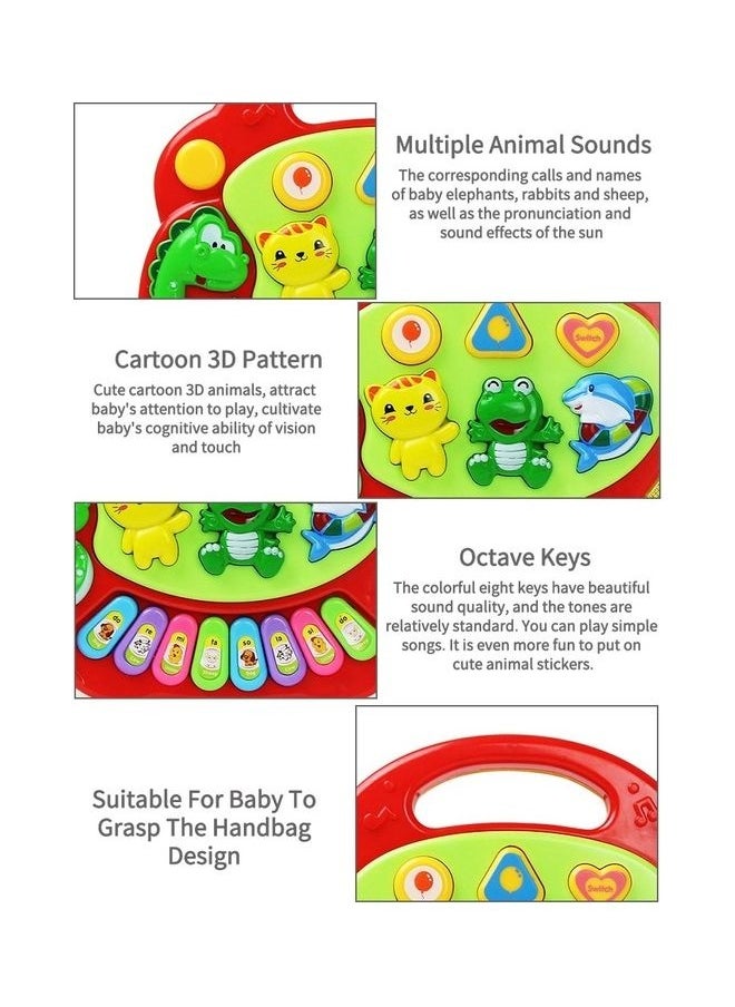 Children's Electronic Organ Toy Multi-functional Animal Music Piano Baby Enlightenment Infant Educational Toys 18x16.5x3.5cm