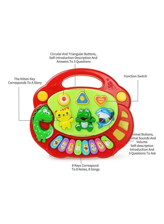 Children's Electronic Organ Toy Multi-functional Animal Music Piano Baby Enlightenment Infant Educational Toys 18x16.5x3.5cm