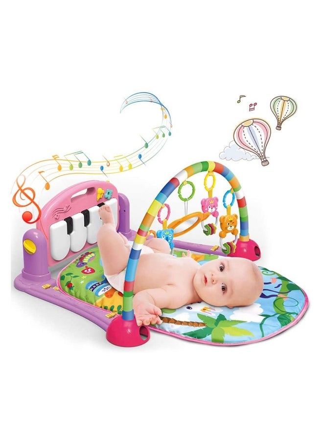 Pedal Piano Body-Building Playmat For Infants With Music, Light And Detachable Rattle Pendants For Fun Filled Activities