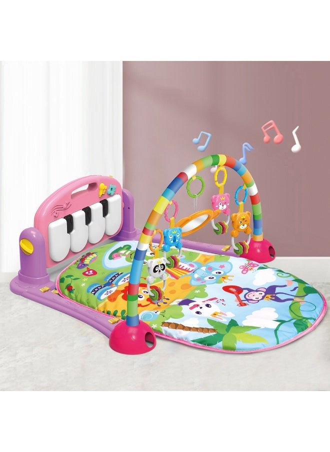 Pedal Piano Body-Building Playmat For Infants With Music, Light And Detachable Rattle Pendants For Fun Filled Activities