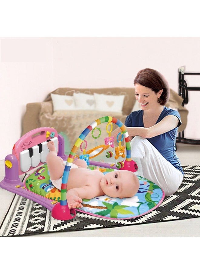 Pedal Piano Body-Building Playmat For Infants With Music, Light And Detachable Rattle Pendants For Fun Filled Activities