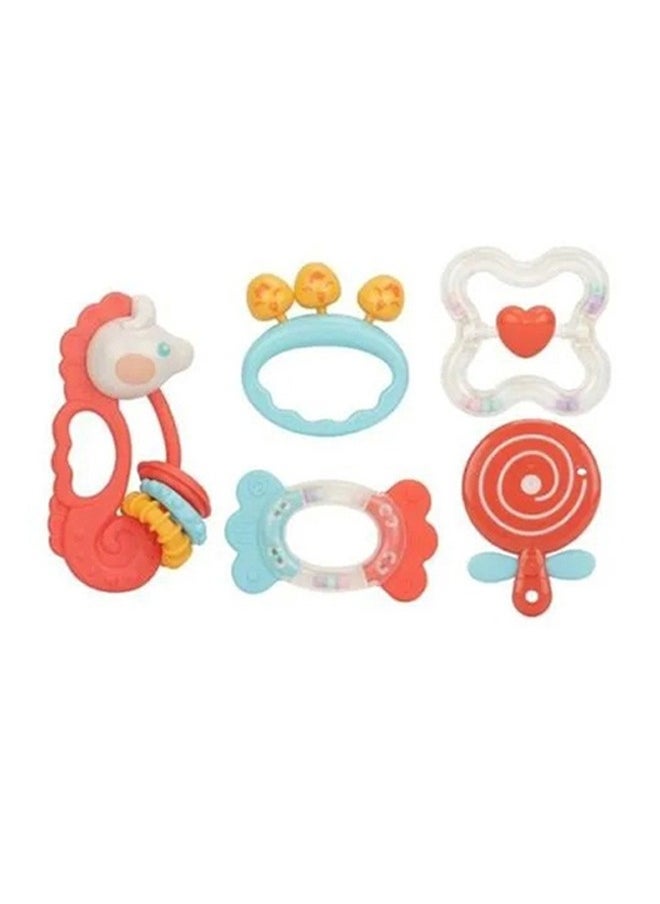 5-Piece Teether Rattle Toys Set Baby Rattles Set Teething toys for Babies Infant Baby Toys