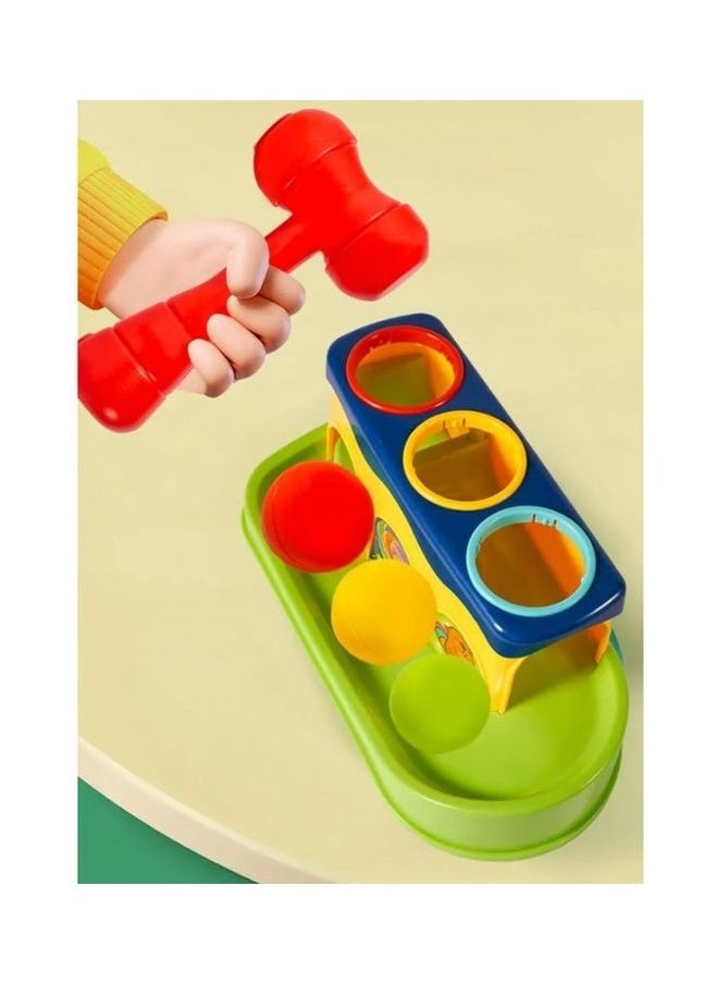 Kids Educational Colorful Knock Ball Piling Platform Plastic Hammer Baby Toys