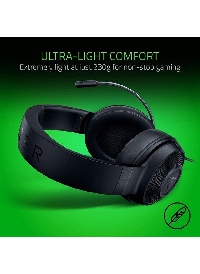 Wired Gaming Headset, 7.1 Surround Sound, Lightweight Aluminum Frame, Bendable Cardioid Microphone, Oval Ear Cushions, Adjustable Headband for PC, Xbox, PS4, Nintendo Switch Black