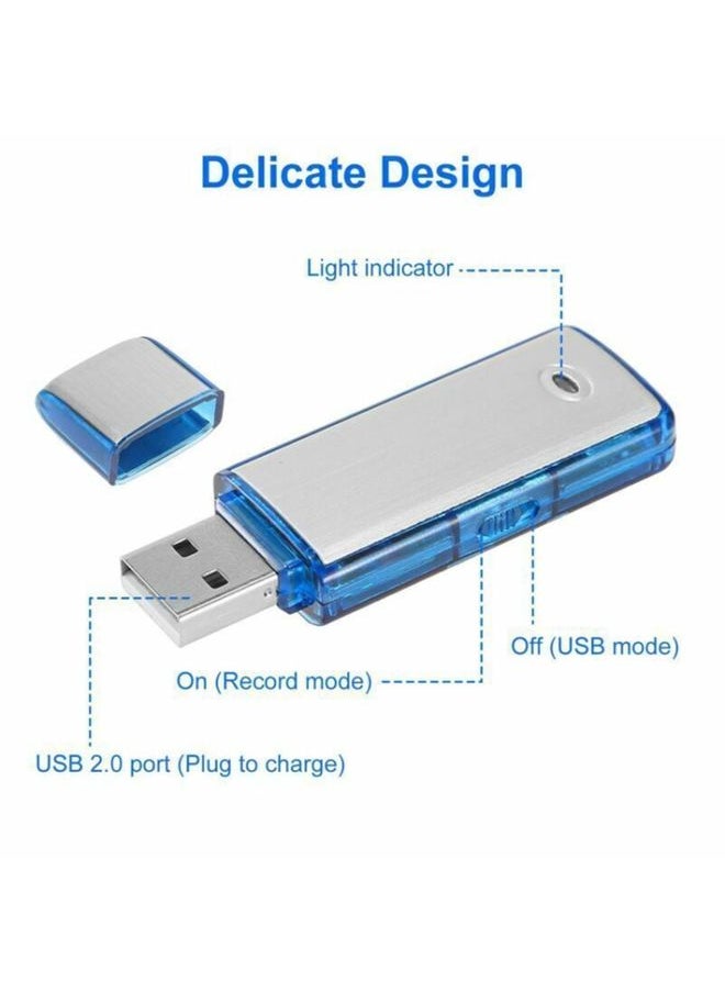 SK858 32GB Rechargeable Portable U-Disk Meeting Voice Recorder (Blue)