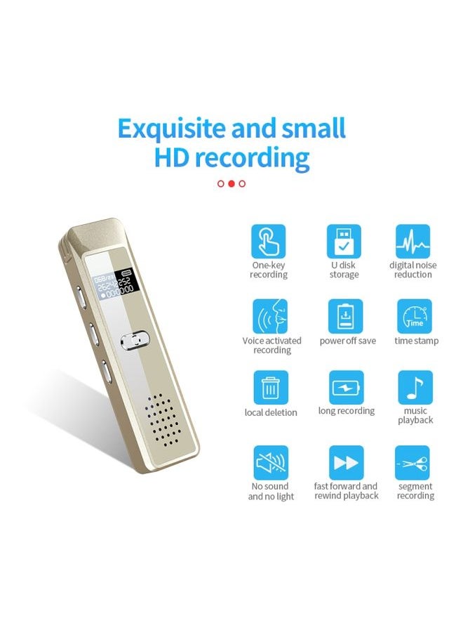 JNN Q7 Mini Portable Voice Recorder with OLED Screen, Memory:8GB(Gold)