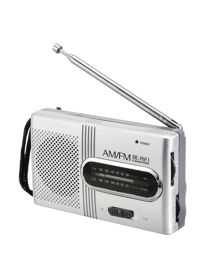 INDIN BC-R21 AM/FM Portable Radio Old Man Morning Practice Player(Silver Gray)