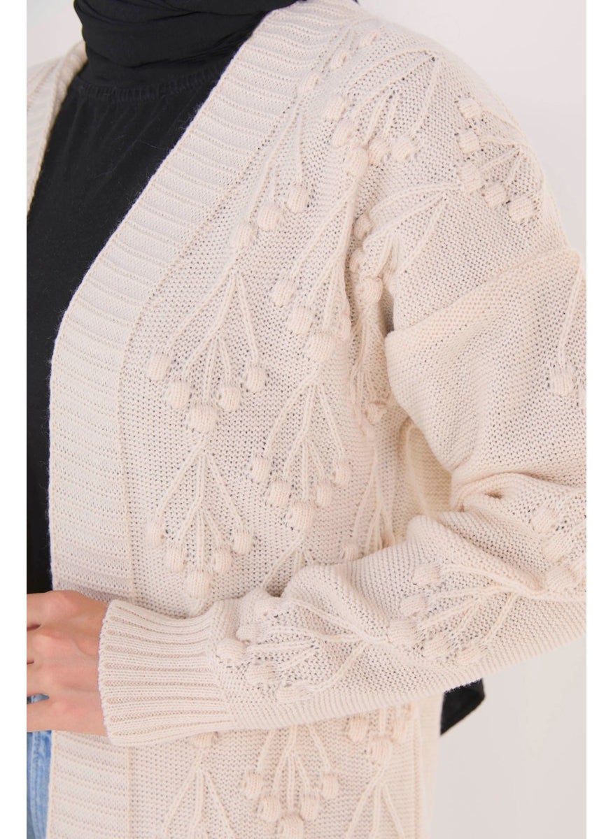 23092-CREAM Knitwear Cardigan