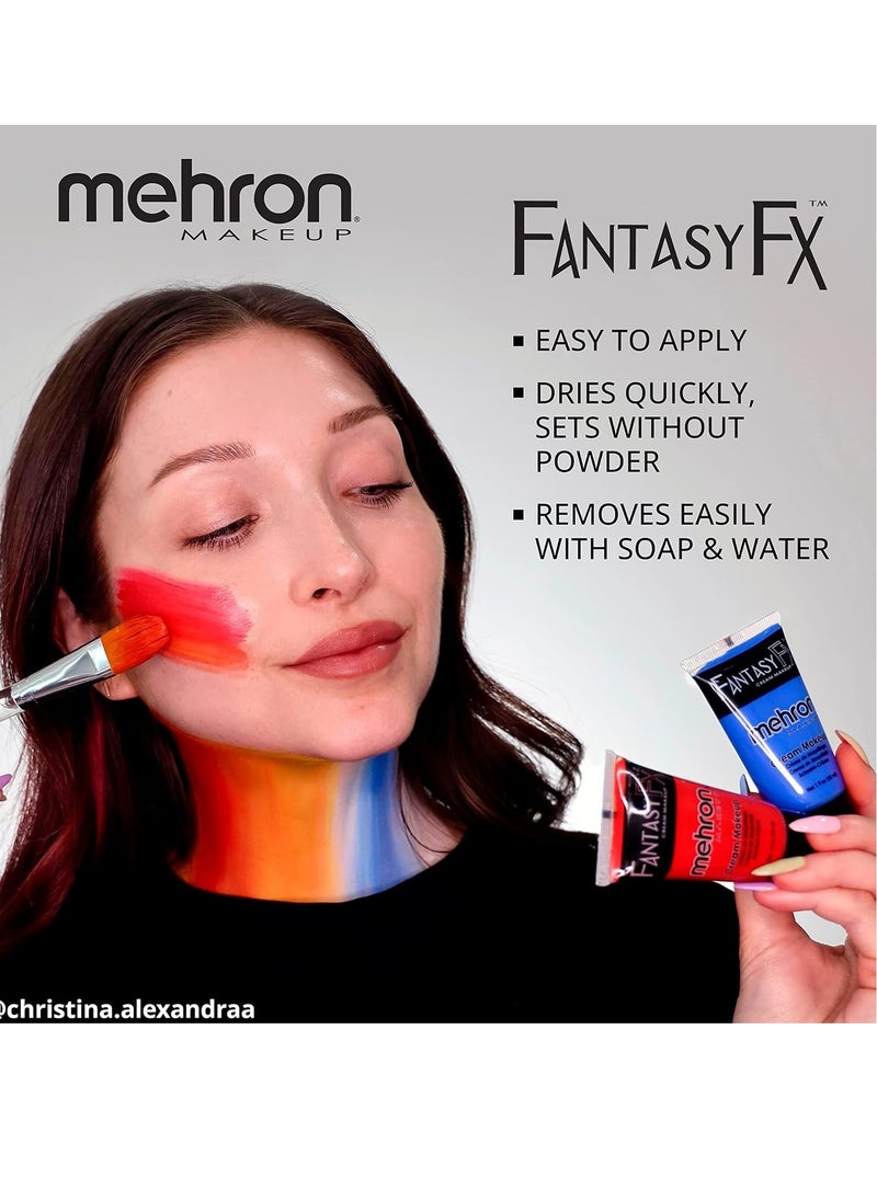 Mehron Makeup Fantasy FX Cream Makeup | Water Based Makeup | Green Face Paint & Body Paint For Adults 1 fl oz (30ml) (Green)